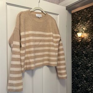 La Ligne Beige and Cream Striped Sweater